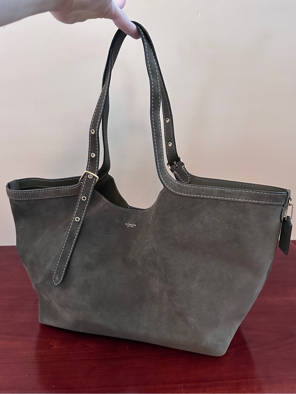 COACH Gramercy Tote Bag - Olive Suede